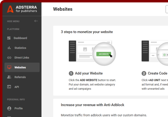 Create campaigns with Adsterra