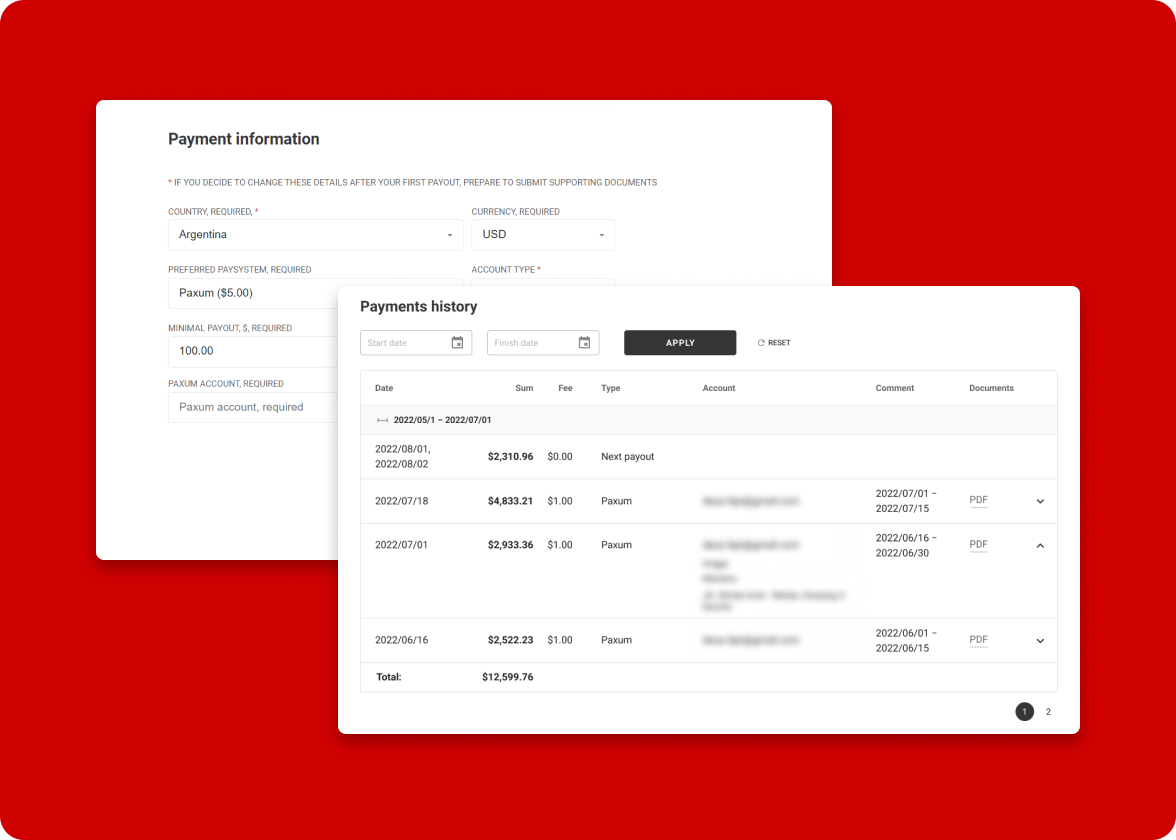 Payment details